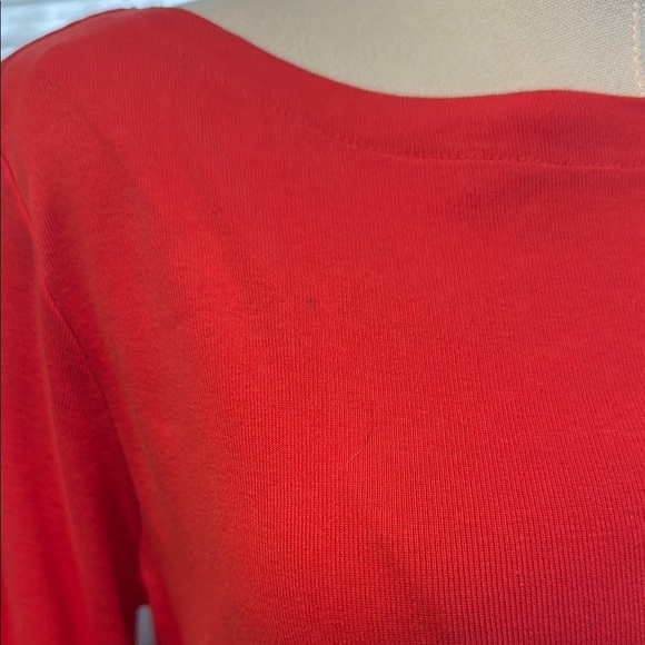 NWT Woman's Karen Scott Red Boatneck Cuffed Sleeve Shirt. Size Small - Picture 6 of 6
